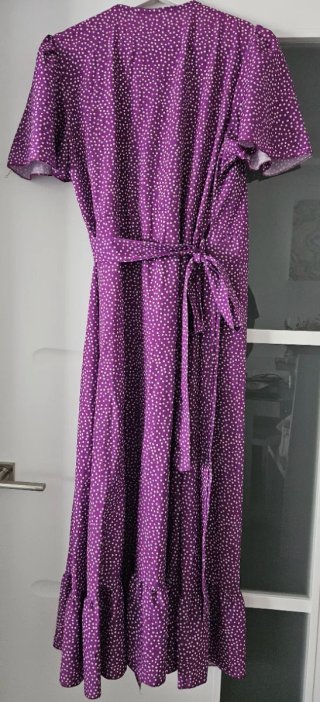 Vestido largo cruzado lunares talla única