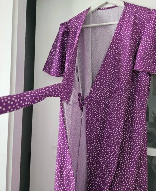 Vestido largo cruzado lunares talla única