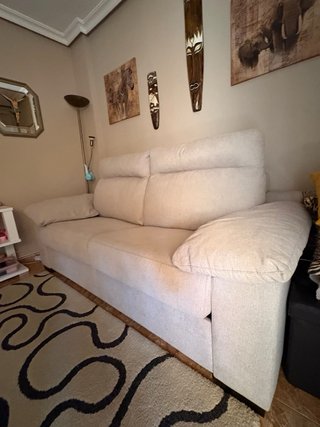 Sofá Cama Beige Tela