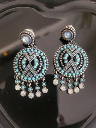Pendientes originales turquesa y plata
