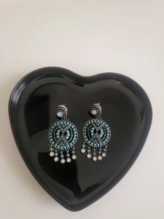 Pendientes originales turquesa y plata
