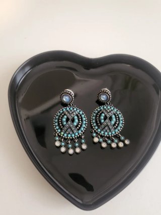 Pendientes originales turquesa y plata