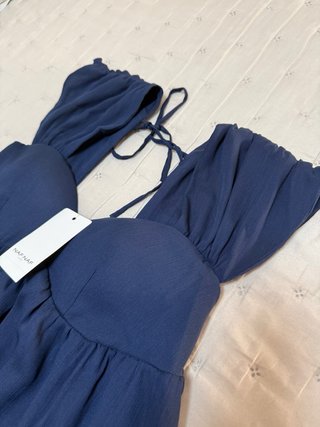 Vestido Naf Naf gasa azul talla 36