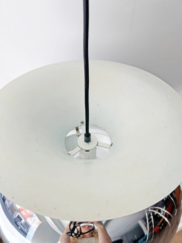LÁMPARA XL VINTAGE CROMADA , AÑOS 60