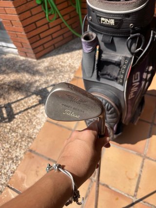 Carro y mochila de golf con palos