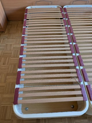 Canapé doble de madera y metal