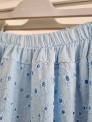 Falda larga boho azul celeste
