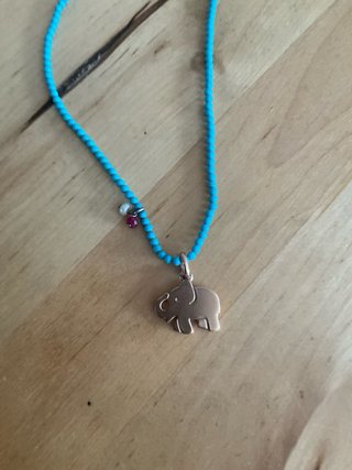 Collar Tous Elefante Turquesa Plata de TOUS