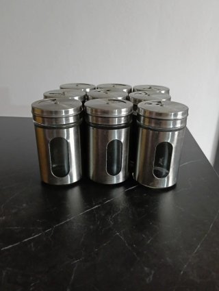 Set 9 Botes Especias Cristal y Meta