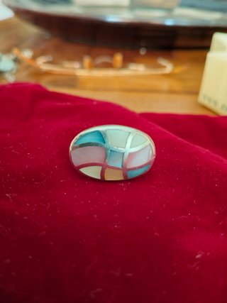 Anillo Plata 925 Diseño Mosaico Multicolor