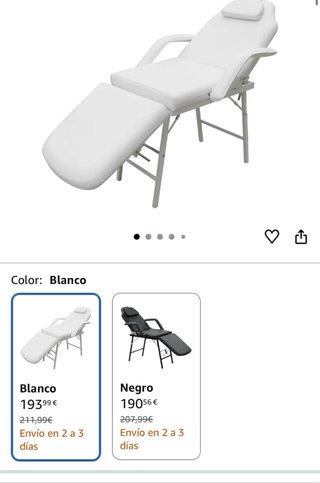 Camilla de masaje blanca plegable