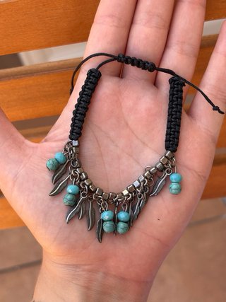 Pulsera ajustable con abalorios turquesa