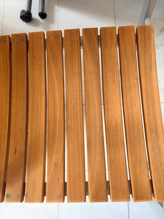 Conjunto terraza madera y metal