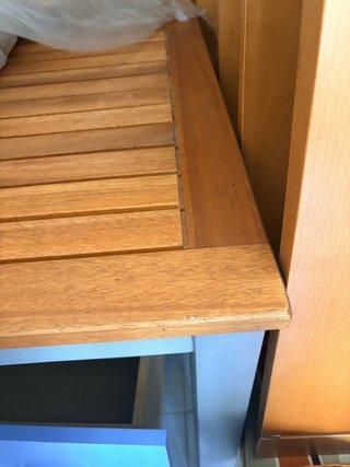 Conjunto terraza madera y metal