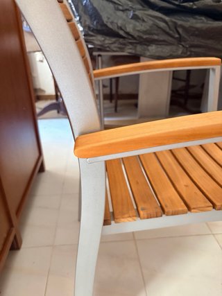 Conjunto terraza madera y metal