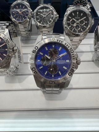 Reloj Festina Cronógrafo Azul y Plateado