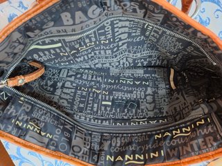 Bolso Nannini Textil y Piel Marrón/Negro