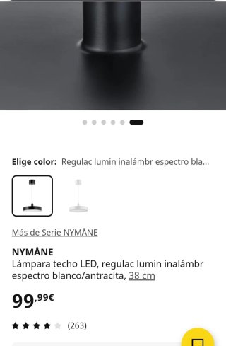 Lámpara Techo LED IKEA  NYMÅNE Inalámbrica