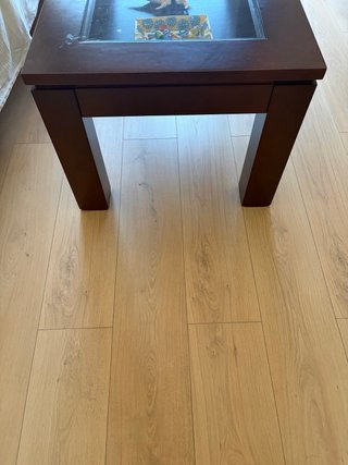 Mesa de centro elevable madera y cristal