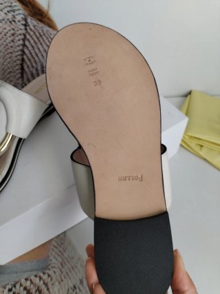 Ciabatte Pollini Pelle Donna Bianco Oro