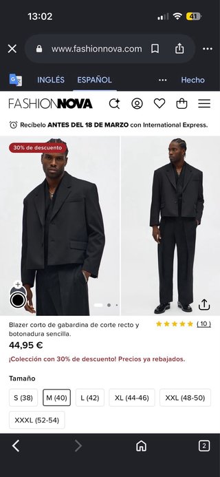 Blazer Negro NOVAMEN Talla L