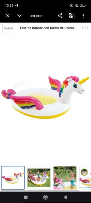 Piscina infantil unicornio muy  grande