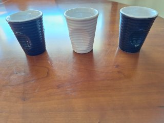 Juego de 3 Vasos Decorativos Cerámica