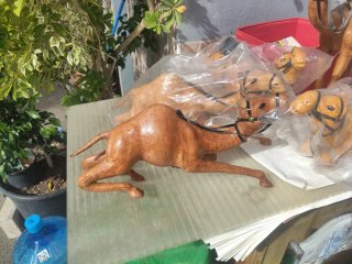 5 Figuras Camello Vintage Cuero Repujado