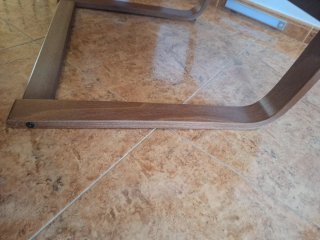 2 Mecedoras de Madera y Tela Beige