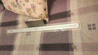 Lámpara LED moderna cristal y metal,mide 90por8 cm