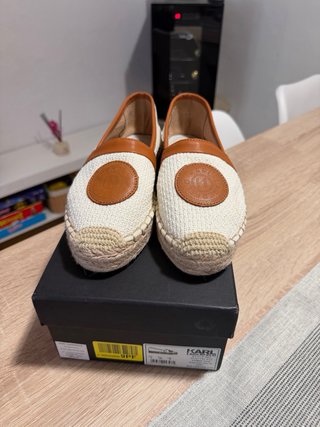 Alpargatas Karl Lagerfeld Blancas y Marrones T.39