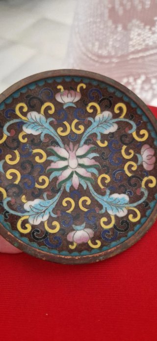 Platito antiguo chino cloisonné