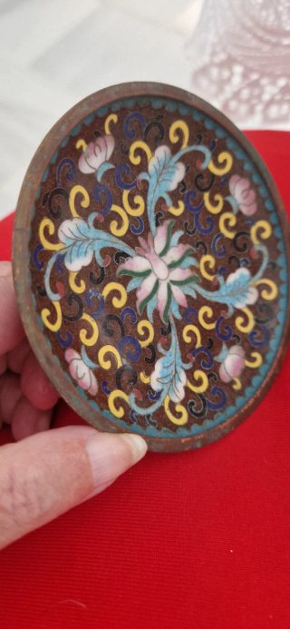 Platito antiguo chino cloisonné