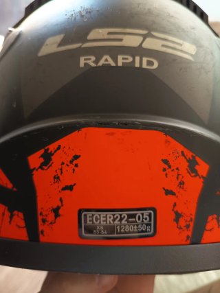 Casco LS2 Rapid Negro/Naranja talla Xs