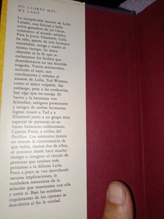 Libro No llores más, my lady