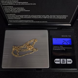 Cadena de oro de 18k. Fígaro 3x1. 2.51 gr. 45cm.