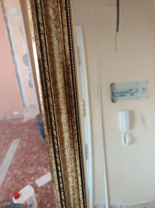 Espejo grande dorado de 1m x  2' 35m