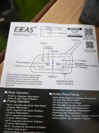 Intercomunicador EJEAS V6 PRO para Casco