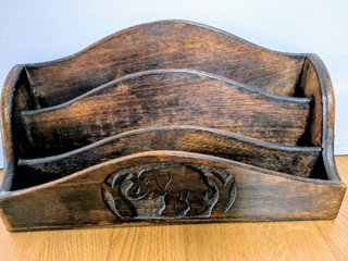 Organizador de escritorio madera tallada elefante