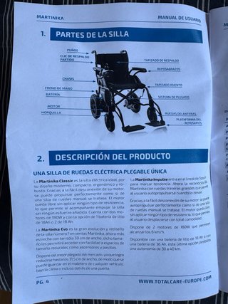 Silla de ruedas eléctrica Martinika Evo TotalCare.