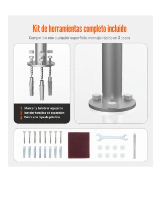 VEVOR Pasamanos Piscina Aluminio