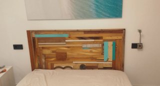 Cabecero Cama 160. Madera Maciza artesanal.