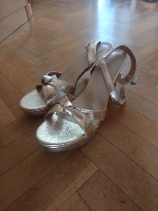 Zapatos de fiesta dorados