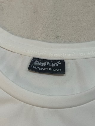 Camiseta crop top blanca Bekkin 12 años nueva