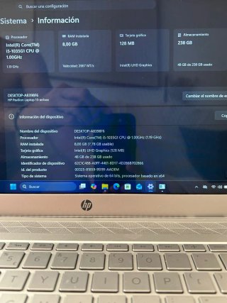 Portatil hp intel i5-10ª generación 8gb ram ddr4