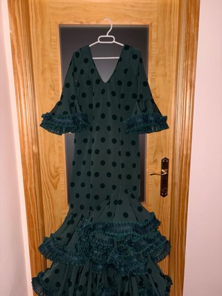 Traje Flamenca Verde Lunares