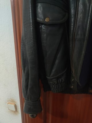 Cazadora Aviador Piel Lottusse Negra Talla L
