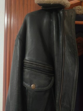 Cazadora Aviador Piel Lottusse Negra Talla L