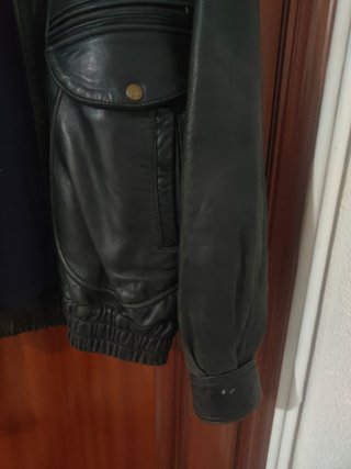 Cazadora Aviador Piel Lottusse Negra Talla L