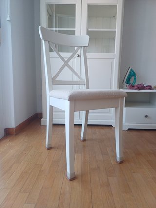 Sillas comedor Ingold Ikea madera y tela